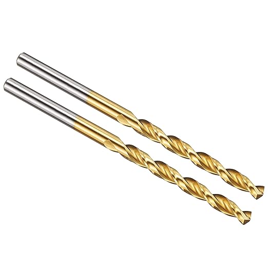 PATIKIL 4.4mm Drill Bit, M42 8% Cobalt High-Speed Steel Jobber Straight Shank 135° Titanium Nitride (TiN) Coated for Hard Metal Stainless Steel - 2 Pack