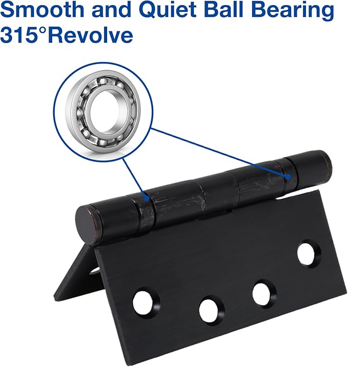 1 Pack Oil Rubbed Bronze 4 Inch Heavy Duty Commercial Ball Bearing Door Hinges