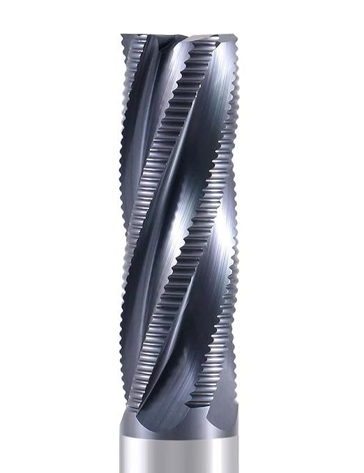 Accusize Industrial Tools 1'' Fine Tooth M42 8% Cobalt Tialn Roughing End Mill, 1'' Shk Dia, 3'' Flute Length, 5-1/2'' Oal, 5 Flute, 1104-0031