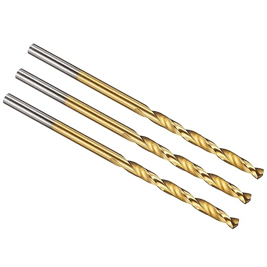 PATIKIL 2.2mm Drill Bit, M42 8% Cobalt High-Speed Steel Jobber Straight Shank 135° Titanium Nitride (TiN) Coated for Hard Metal Stainless Steel - 3 Pack