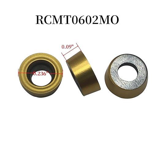 3/8??1/2" SRACR SRACL SRDCN1010/1212 H06 Lathe Turning Holders Lathe Turning & Profiling Tool Holder with RCMT0602 Round Carbide Milling Inserts (10pcs RCMT0602MO(Gold))