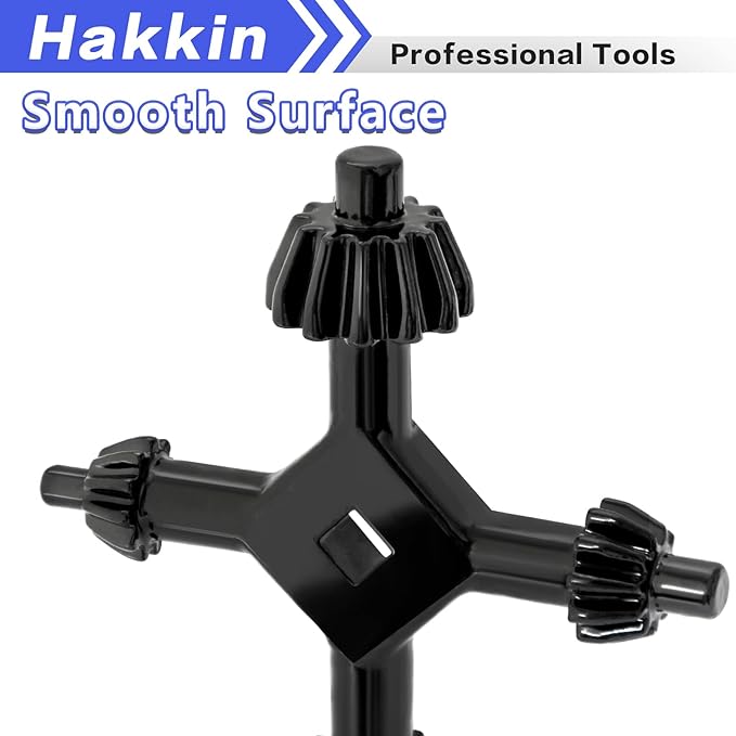 Hakkin 4 in 1 Drills Chuck Key Wrench, 1/4”, 3/8”, 1/2”, 5/8”, 3/4”, 1” Sizes Universal 4 Way Chuck Key, Replacement Tool for Electric Drills, Impact Drivers, Tightening and Loosening Chuck (Size L)