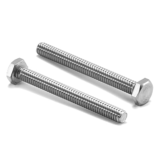 3/8-16 x 2-3/8" Hex Head Screw Bolt, 20Pcs 18-8 (304) Stainless Steel, Fully Threaded, Plain Finish, by SG TZH