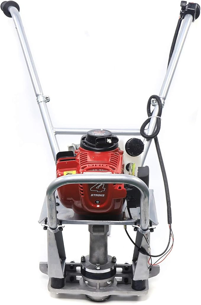 Eapmic Concrete Vibrating Screed Engine, 4-Stroke 1.2HP 35.8CC Gasoline Concrete Vibrating Leveling Machine Aluminum Frame Cement Concrete Surface Finishing Machine Without Leveling Board