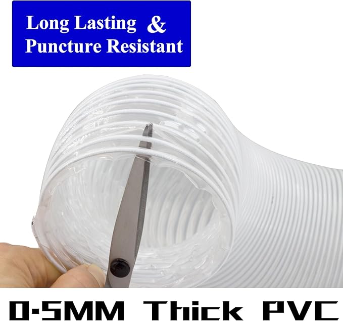 JUYO VONSAN 3 inch Dust Collection Hose 30ft 3??Flex Heavy Duty Clear PVC Debris Dust Collector Hose With Clamps (3'' X 30ft)