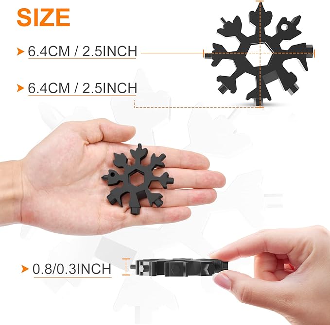 Dusor Gifts for Men Him Dad Husband, 18-in-1 Snowflake Multitool, Stocking Stuffers for Adults, Mens Gifts for Christmas, Gift for Dad Who Want Nothing, White Elephant Gift for Adults, Tools for Men