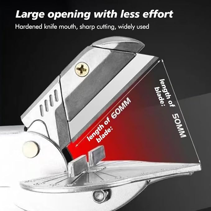 Multi Angle Miter Shear Cutter, Adjustable at 45 to 135 Degree Angle Scissors Hand Tools for Cutting Soft Wood, Plastic, PVC and More, with Replacement Blades(black)