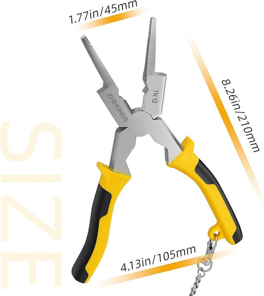8-Inch Premium MIG Welding Pliers,Equipped with a Retention Chain and an Ergonomic Handle, it is the Preferred Companion for Welding, Electrical, Mechanical Maintenance, and even home DIY Projects