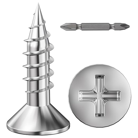 (700Pcs) #6x5/8 Wood Screw Quick Metal Self Tapping Flat Head 304 Stainless Steel