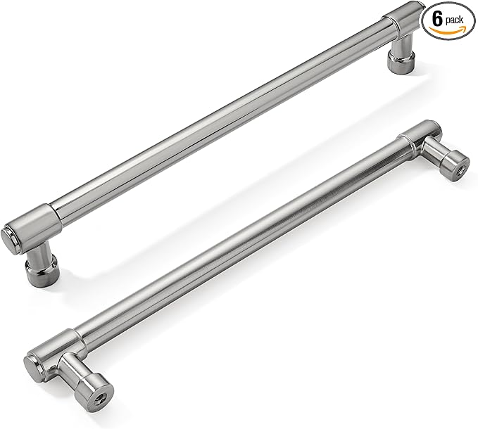 khtumeware 6 Pack Brushed Satin Nickel Cabinet Pulls 12 Inch(305mm) Hole Centers Kitchen Cabinet Handles Cabinet Hardware Kitchen Handles for Cabinets Cupboard Handles Drawer Pulls