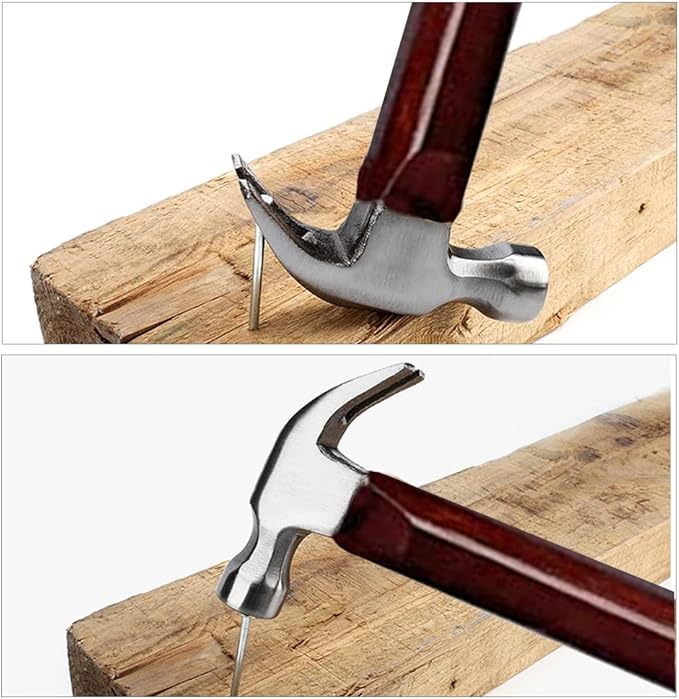 Utoolmart 8.8 Ounce Magnetic Anti-slip Head Wooden Handle Curved Claw Hammer 40cm/15.7" Length
