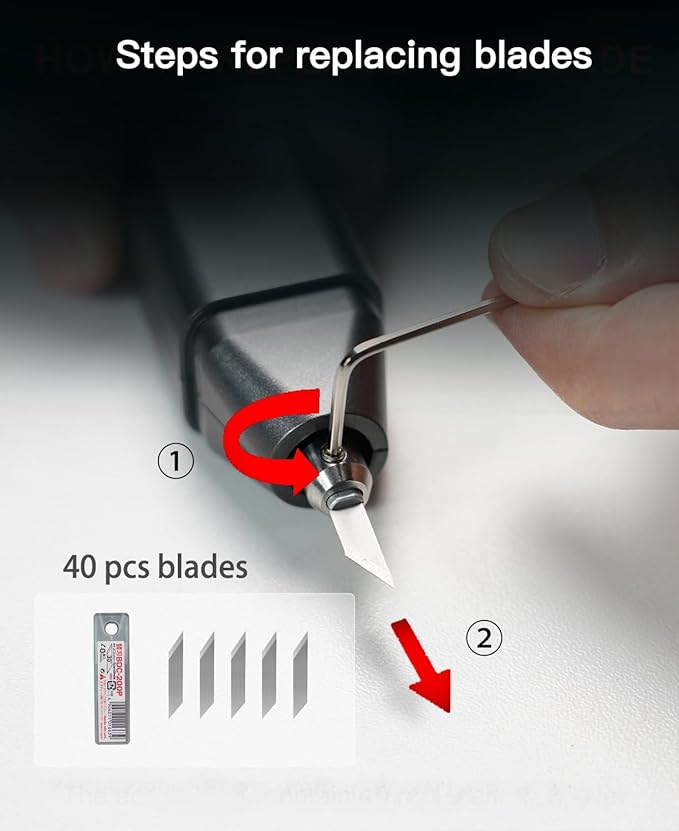 Ultrasonic Knife Cutter, Multifunctional Plastic Cutting Tool with 40 Pcs Replacement Blades,Operates only When plugged in No Battery Needed