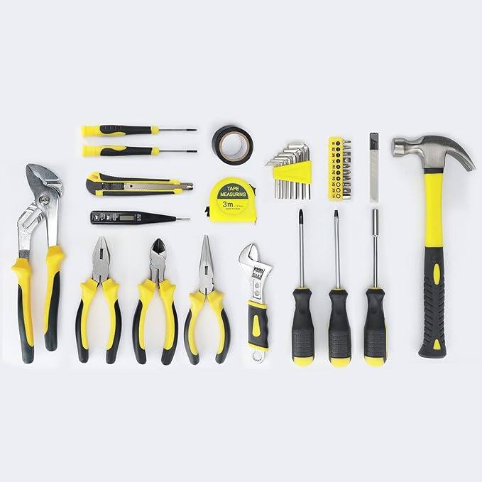 FASITE 44-Piece Household Hand Basic DIY Repair Kit With Easy Carrying Bag For Home Maintenance