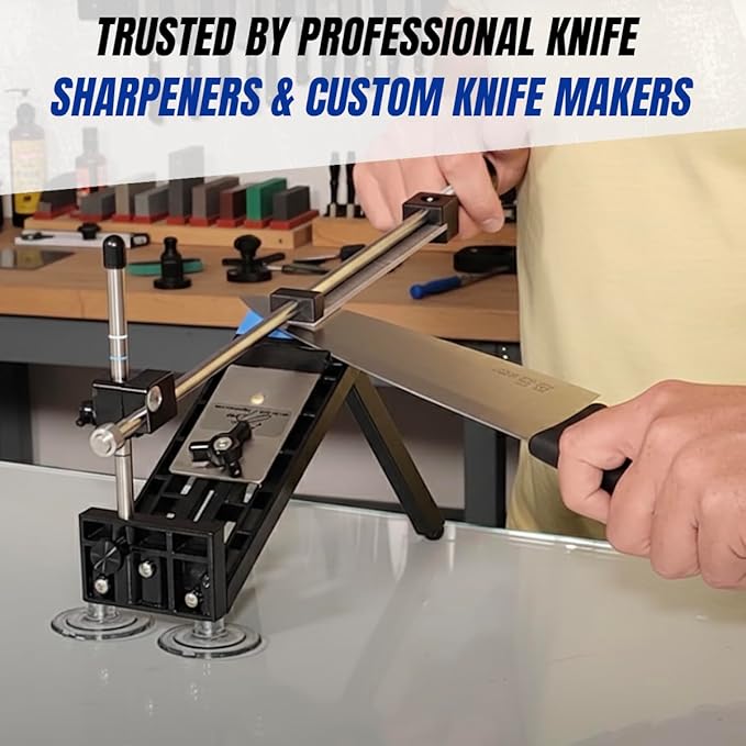 Edge Pro 4 Professional Knife Sharpening System ??Guided Knife Sharpener Kit with Adjustable Angles and Waterstones ??Portable Sharpener for Kitchen, Hunting, Fishing, and Outdoor Knives