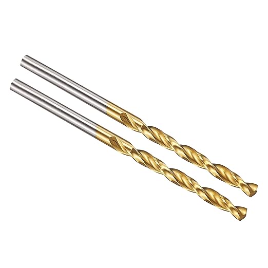 PATIKIL 3.5mm Drill Bit, M42 8% Cobalt High-Speed Steel Jobber Straight Shank 135° Titanium Nitride (TiN) Coated for Hard Metal Stainless Steel - 2 Pack