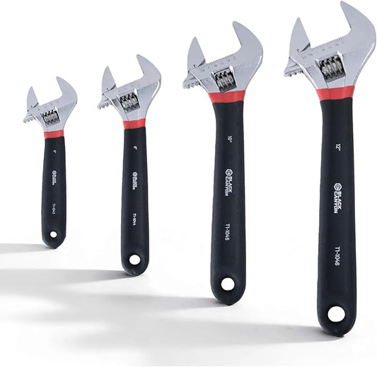 BLACK CANYON 6/8/10/12" Adjustable Wrench w/Comfort Grip (8in&10in&6in&12in)