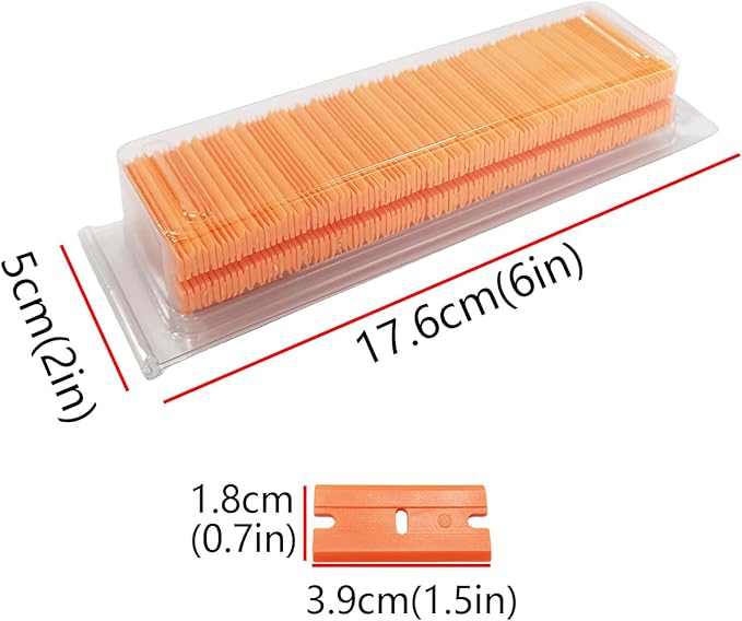 200Pcs Plastic Razor Blades Double Sided Blades for 1.5 Inch Razor Blade Scraper,Plastic Blades for Removing Stickers,Label,Decals,Adhesive,Glue