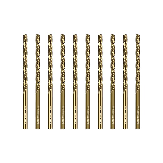 SALI Cobalt Drill Bit Set, 10Pcs 5/32" M35 High Speed Steel Jobber Length Drill Bit Kit for Hardened Metal, Stainless Steel, Cast Iron, Wood and Plastic, with Index Storage Case