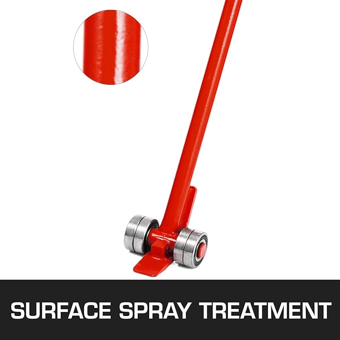 BestEquip 3T Prylever Bar 6600 lbs Capacity Steel Pry Lever Bar Heavy Duty with Wheels Prylever with 6FT Length Handle