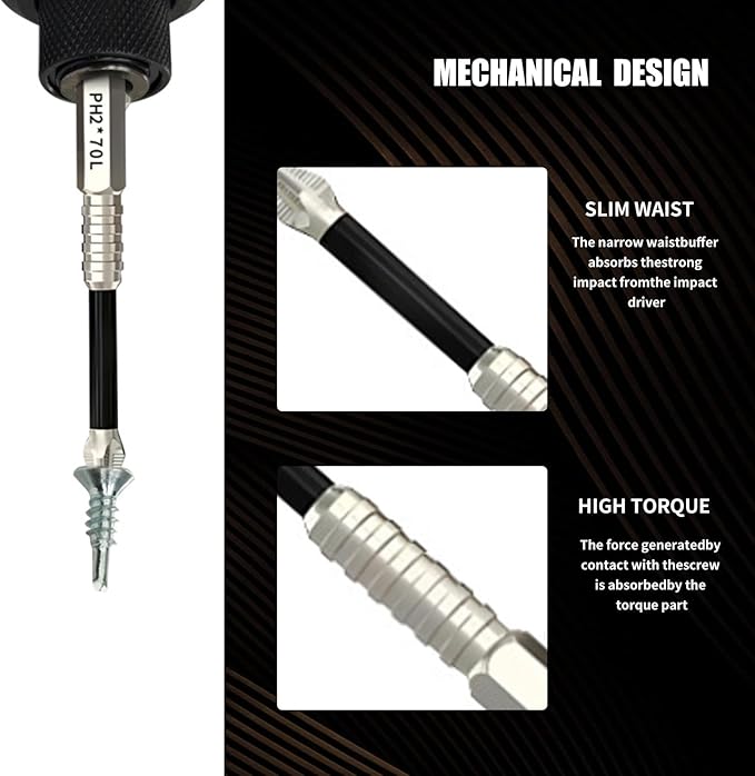 2025 New Upgraded 6pcs High Magnetic Screwdriver Drill Bit Set Anti-Slip & Electric Precision Strong Magnetic Drill Bits for Power Drill Impact Resistant Bit for Home DIY 25 50 65 70 90 150mm