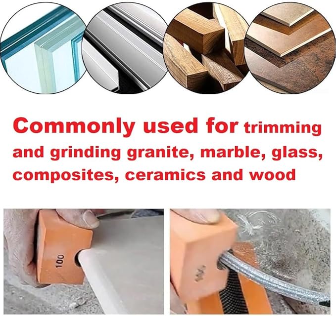 Concave Electroplated Diamond Sanding Block, 60 Grit Curved Polishing Pad for Grinding Trimming Granite Marble Glass Stone Tile Wood (1 Piece)