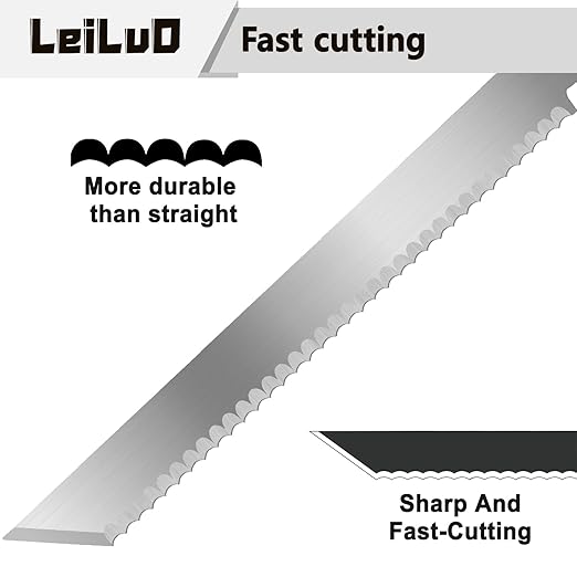 LEILUO 9-Inch Soft Material Reciprocating Saw Blades 2 Piece Sawzall Blades for Cutting Sponge Foam Insulation Material with Storage Case