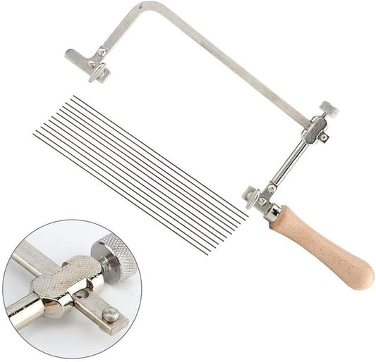 Woodworking Steel Saw,Multitool Wood Handle Jewelry Tool Making Cutting Handle Equipment Saw Bow Pull Flower Hardware Saw Hacksaw Frame Jewelry Tools Oscillating Saw Tool(#2)