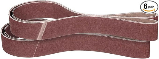 2 x 82 Inch Sanding Belt, 6 Pcs 36/60/80/100/240/320 Grits Aluminum Oxide Knife Sharpener Belts Work Sharpening for Belt Sander Knife Carving Tool Metal Working