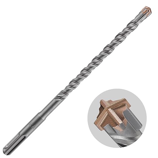 5pcs 3/8" X 8"-6" Cross-Type Double Thread Carbide Drill Bits for Concrete, Brick, Stone, Hammer Drill