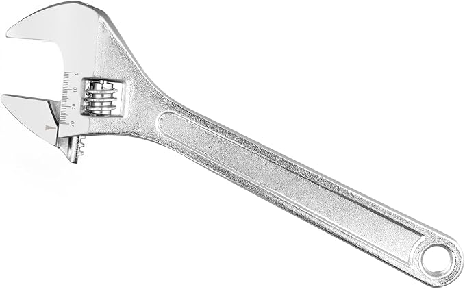 HOIGON 4-Piece Heavy-Duty Adjustable Wrench Set(6", 8", 10", 12"), Wide Jaw Wrenches with Laser-Etched Metric & SAE Scales for Automotive, Plumbing & Repairs, Silver