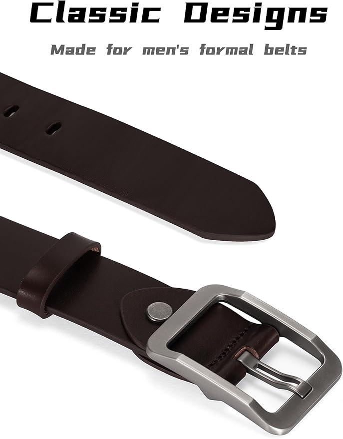 Thicken Full Grain Leather Mens Belt Heavy Duty Mens Work Belt Mens Belt High Hardness Buckle Packed In Gift Box