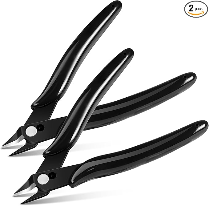 Ainiv Wire Cutters, 2PCS Spring-loaded Side Cutters Flush Cutters, Diagonal Cutters Precision Side Cutters, Diagonal Cutting Pliers in CRV Steel, Heavy Duty Cutting Pliers for Electrical, Homes