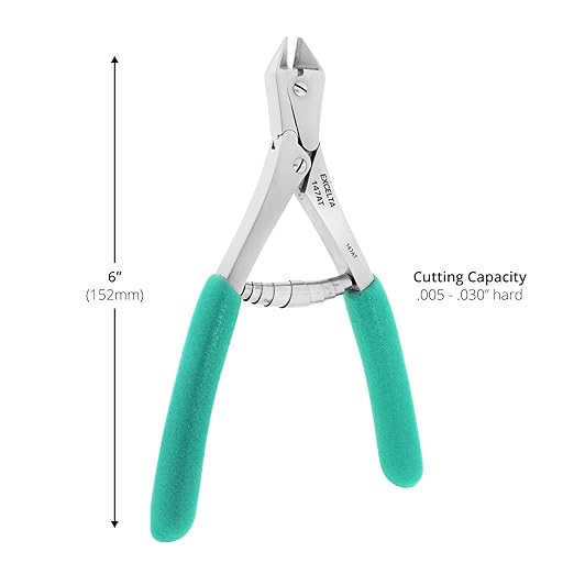 Excelta 147AT Stainless Steel Carbide Insert Compound Action Cutter, Taper Head, Cushioned Anti-Static Grip, 005-.030" Cutting Capacity, 6", Semi-Flush, Intermediate