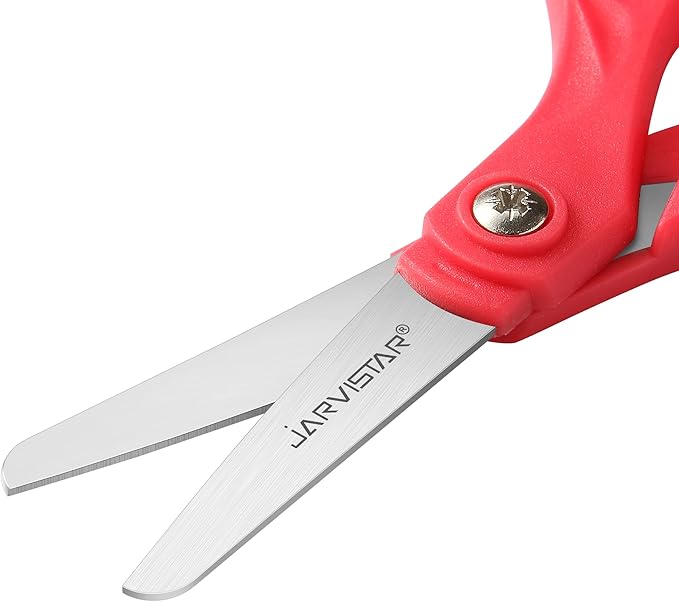 JARVISTAR 4 Pack Blunt Kids Scissors: 5.5??Small Safety Stainless Steel Blades with Cover for School Children Students Teachers Classroom Crafting