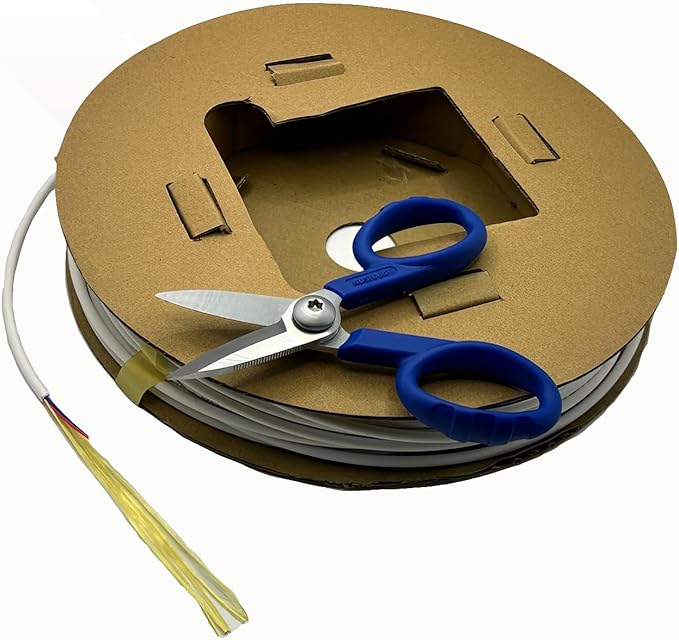 Elfcam짰 - Kevlar Scissors for Fiber Optics, Super Multi Cutter Made in High Carbon Alloy Steel, Serrated Blade Shear for Gripping Materials, Manufactured by Nusharp (KS-1)
