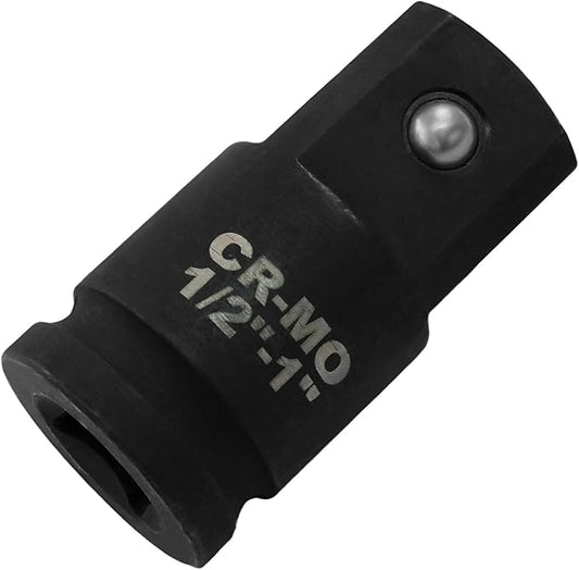 1/2" Female to 1" Male Impact Socket Adapter, Black Wrench Socket Adapter For Impact Driver