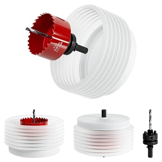 2-3/4" (70mm) Bi-Metal M42 High Speed Steel Hole Saw with Dust Bowl and Pilot Drill Bit, Smooth Cutting Edge for PVC, Drywall, Wood, Plastic, Gypsum Board, Rubber, Thin Metal