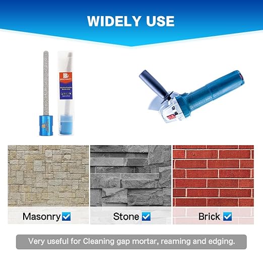 Diamond Mortar Raking Bit - BRSCHNITT for Mortar Raking Tuck Pointing Granite Marble Concrete Masonry Stone Removals Vacuum Brazed Bit with 5/8-11 Thread (5/16 Inch x 4 Inch)