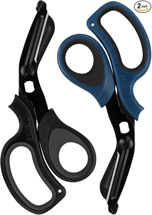 MEUUT 2 Pack Medical Scissors Trauma Shears for Nurses - Patented Bandage Scissors Heavy Duty Surgical Grade EMT Scissor for EMT Workers