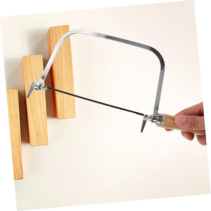 Uonlytech Wooden Handle Coping Saw with Replacement Blades Lightweight Hand Saw for Woodworking PVC and Light Metals Precise Cutting Tool for DIY and Craft Projects