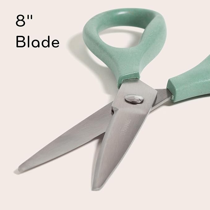 U Brands U-Eco 8" Scissors for Office, Assorted Brights, Patented Concave Blade Technology, Craft Scissor Set, Pack of Scissors for Gift Wrapping and Crafting, Set of 3 (6607U01-24)