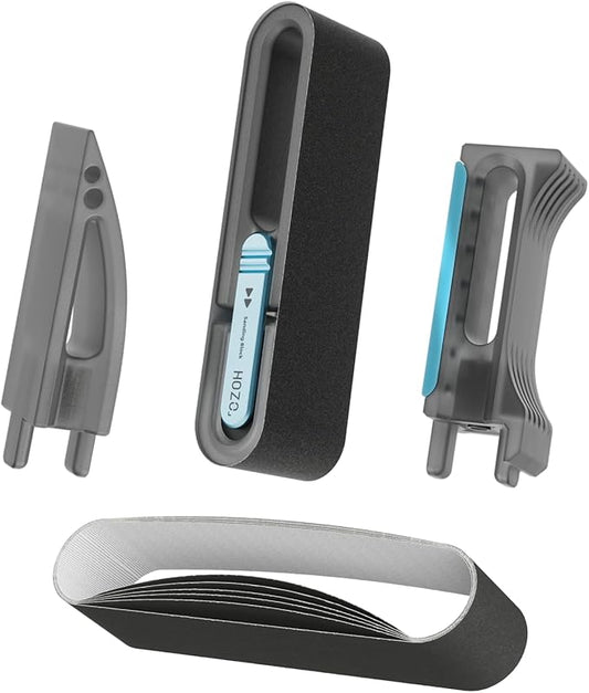 HOZO NeoBlock Sanding Block Set ??1 Magnetic Handle + 3 Swappable Heads (Basic, Pro, Expert) with 6 Grit Belts (120/180/240/400/600/800), Supports Wet Sanding, Quick-Swap for 3D Printing & DIY Project