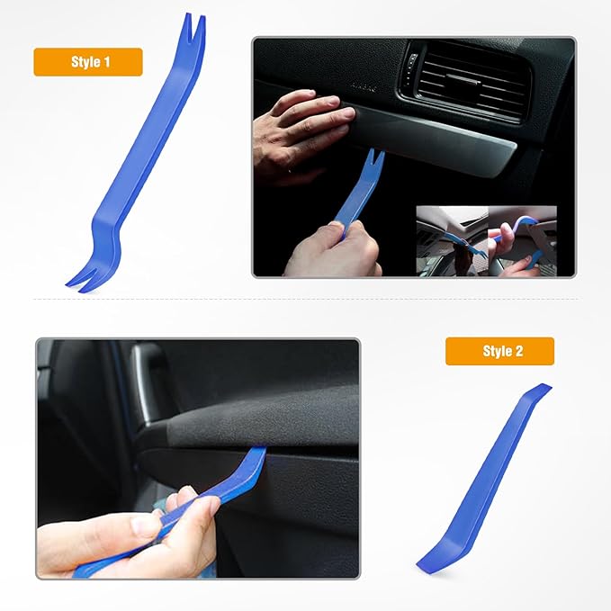GOOACC Auto Trim Removal Tool Kit No-Scratch Tool Kit for Car Audio Dash Window Molding-4PCS (Blue)