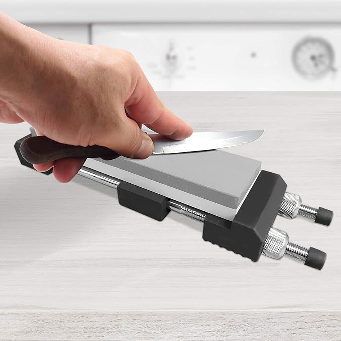 POWERTEC Sharpening Stone Holder ??Adjustable Whetstone Stone Holder 5.5" to 9", Non-Slip Rubber Base for Secure Knives Sharpening for Kitchen w/knife Sharpener, Wet, Diamond Stone(71013)