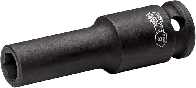 Jetech 3/8-Inch Drive 8mm Deep Impact Socket with 6-Point Design, Heat-Treated Chrome Molybdenum Alloy Steel, Metric