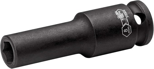 Jetech 3/8-Inch Drive 8mm Deep Impact Socket with 6-Point Design, Heat-Treated Chrome Molybdenum Alloy Steel, Metric