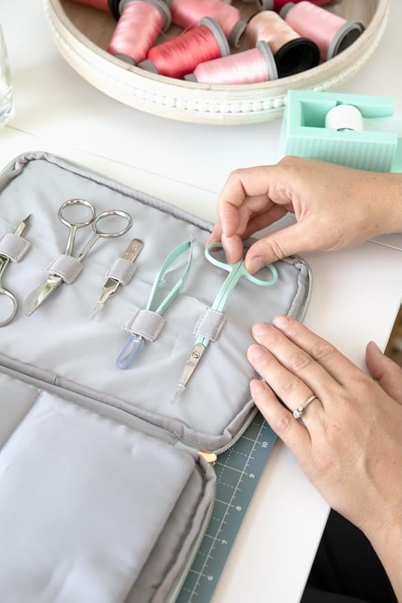Kimberbell 6" Double Curve Appliqu챕 Scissors - Precision Fabric Trimming for Machine Embroidery & Sewing, German Steel, Extra-Sharp Blades, Right-Handed Comfort Grip Scissors for Embroidery