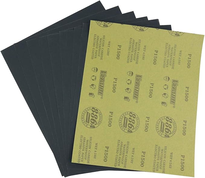 MAXAMN 1500 Grit Sandpaper, Wet Dry Sandpaper Sheets 9 x 11 Inches, Silicon Carbide Abrasive Sand Paper for Wood Furniture Finishing, Metal Sanding, Automotive Polishing, DIY Projects, 10 Sheets