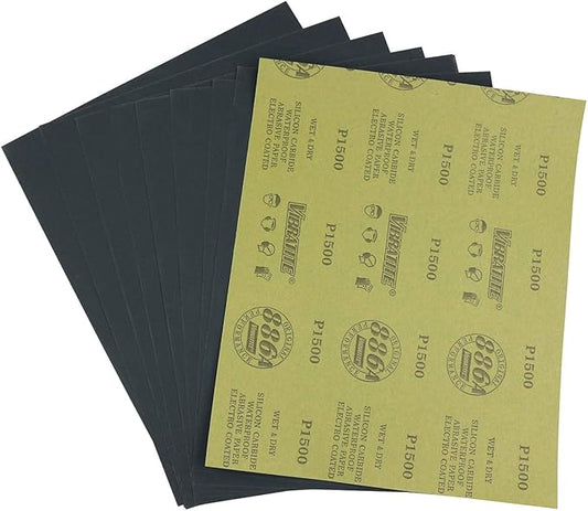 MAXAMN 1500 Grit Sandpaper, Wet Dry Sandpaper Sheets 9 x 11 Inches, Silicon Carbide Abrasive Sand Paper for Wood Furniture Finishing, Metal Sanding, Automotive Polishing, DIY Projects, 10 Sheets