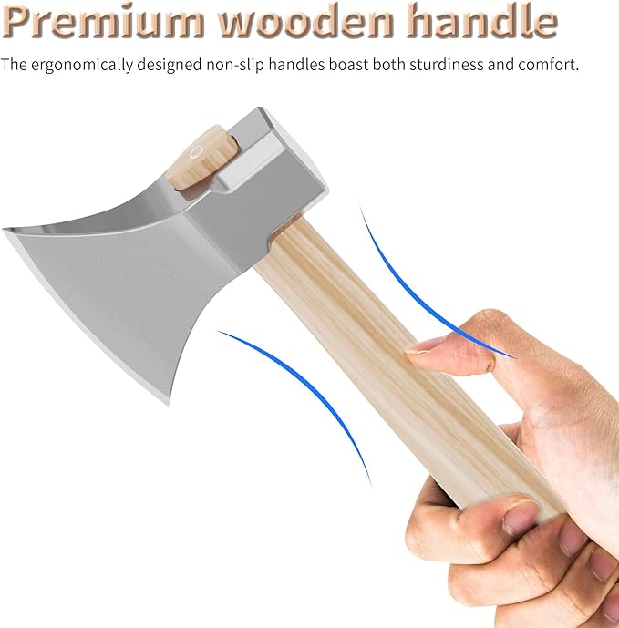 Premium Toon Wood Hammer Handle Replacement 38cm Long Wood Tool Handle,Ball Peen Hammer Handles with a Steel Wedges Suitable for Small Hammers or Axes with 39×17mm Tenons